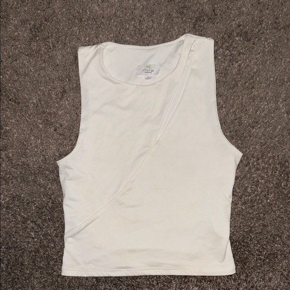 White Fitted Crop Tank Top - Picture 1 of 3